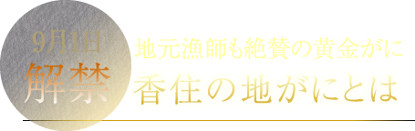 9月1日解禁 地元漁師も絶賛の黄金がに 香住の地がにとは